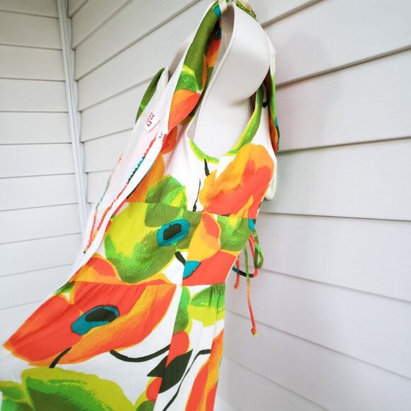 Vintage 70s Miss Donna Hawaiian style maxi dress cotton - Picture 6 of 9